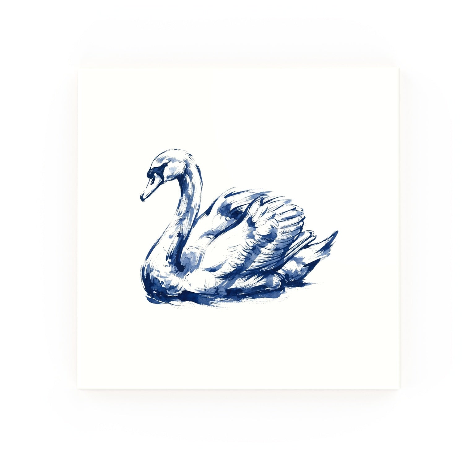 Swan Delft blue decorative ceramic tile – no corner style