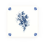 Sweet Pea Delft blue decorative ceramic tile – Modern corner style