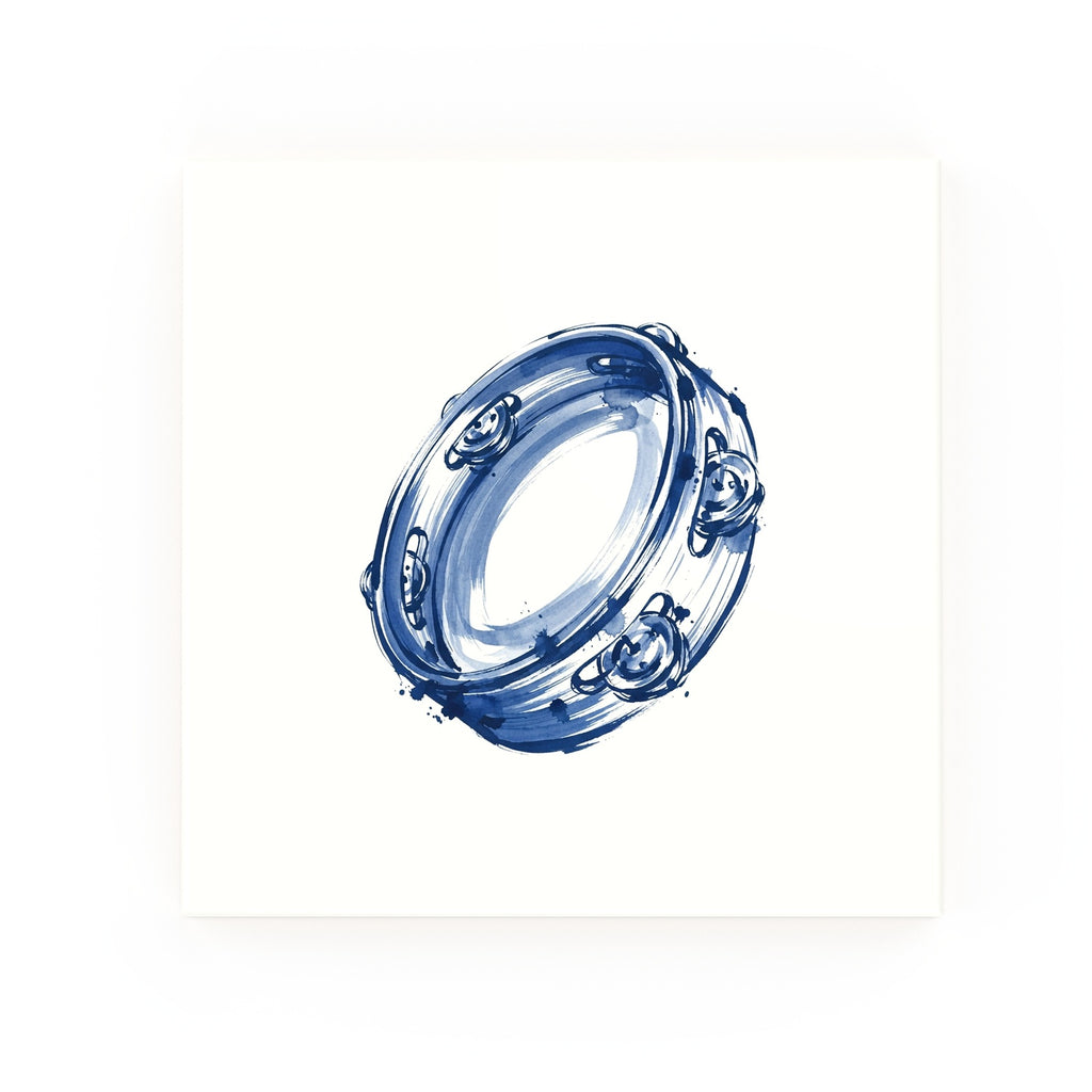 Tambourine Delft blue decorative ceramic tile – no corner style