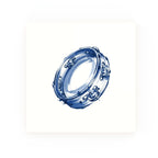 Tambourine Delft blue decorative ceramic tile – no corner style