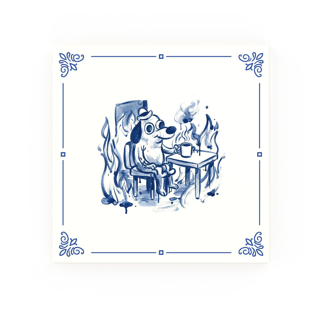 This Is Fine Delft blue decorative ceramic tile – Classic corner style