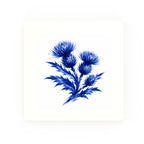 Thistles Delft blue decorative ceramic tile – no corner style