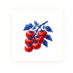 Tomatoes Delft blue decorative ceramic tile – no corner style