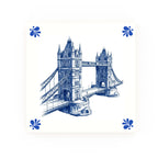 Tower Bridge Delft blue decorative ceramic tile – Modern corner style