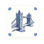 Tower Bridge Delft blue decorative ceramic tile – Modern corner style
