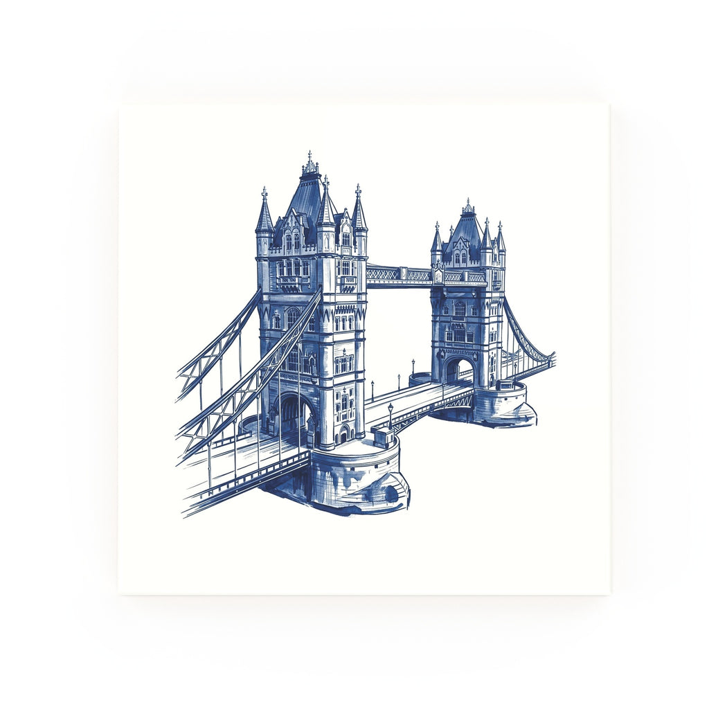 Tower Bridge Delft blue decorative ceramic tile – no corner style