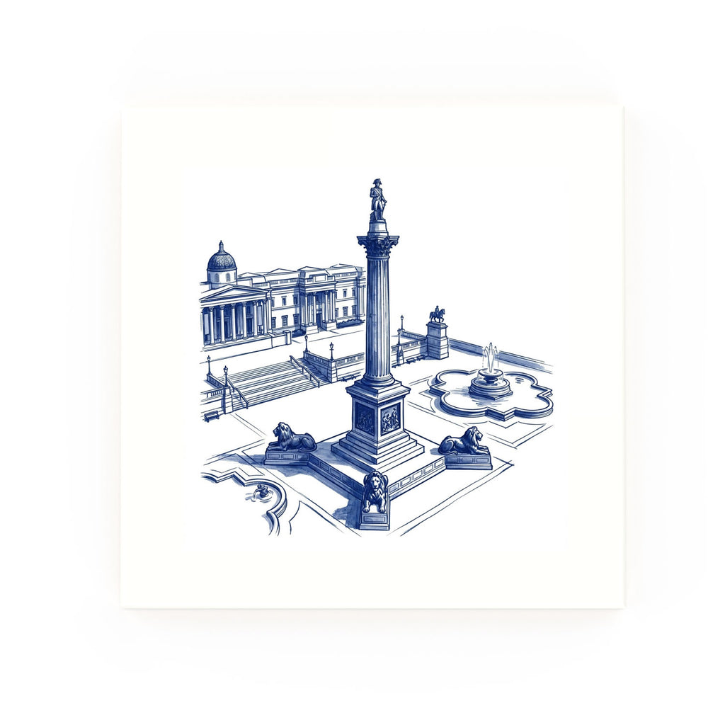 Trafalgar Square Delft blue decorative ceramic tile – no corner style
