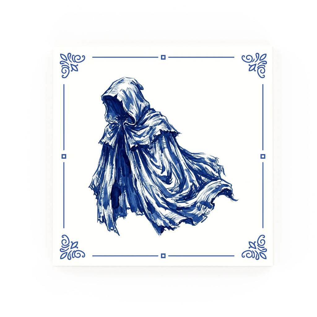 Traitors Cloak Delft blue decorative ceramic tile – Classic corner style