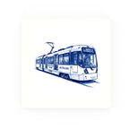 Tram Delft blue decorative ceramic tile – no corner style