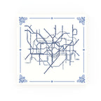 Tube Map Delft blue decorative ceramic tile – Classic corner style