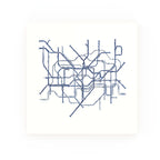Tube Map Delft blue decorative ceramic tile – no corner style