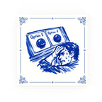 Two Buttons Delft blue decorative ceramic tile – Classic corner style
