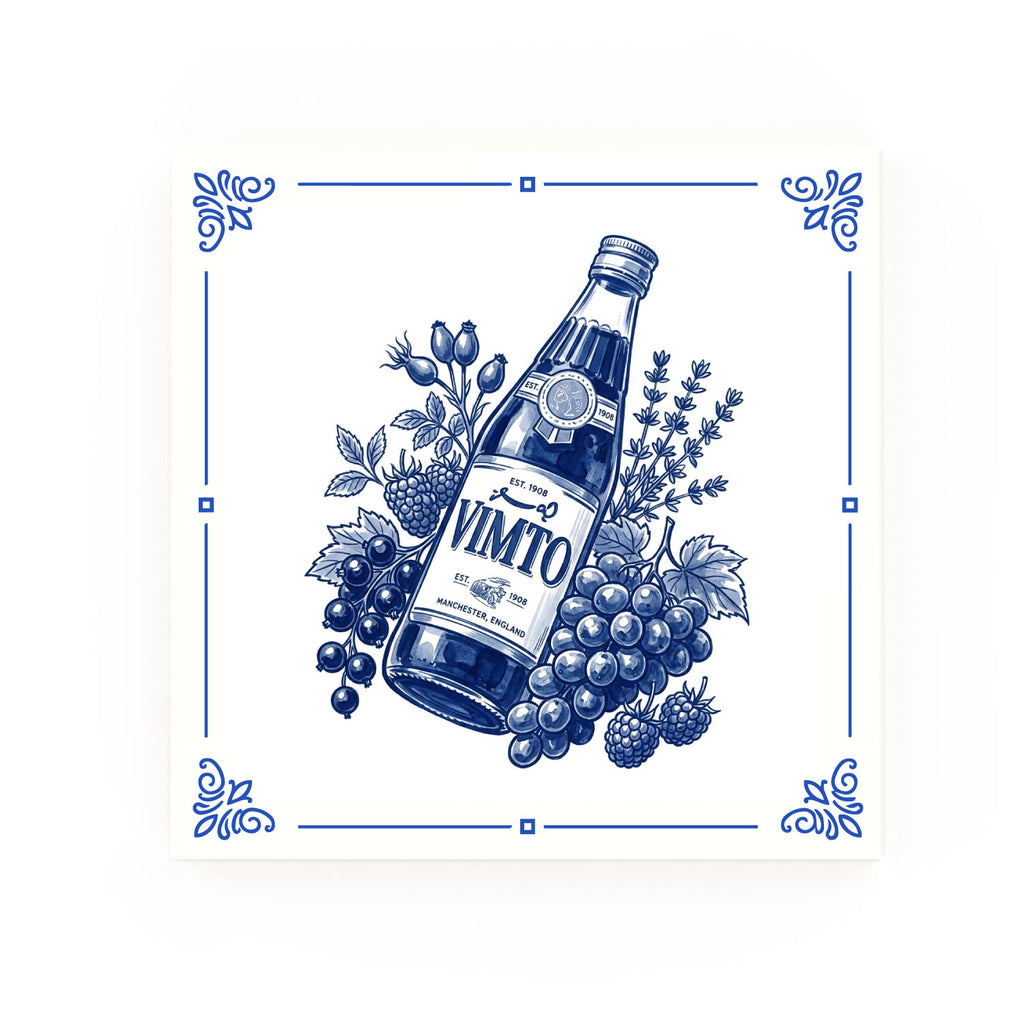 Vimto Delft blue decorative ceramic tile – Classic corner style
