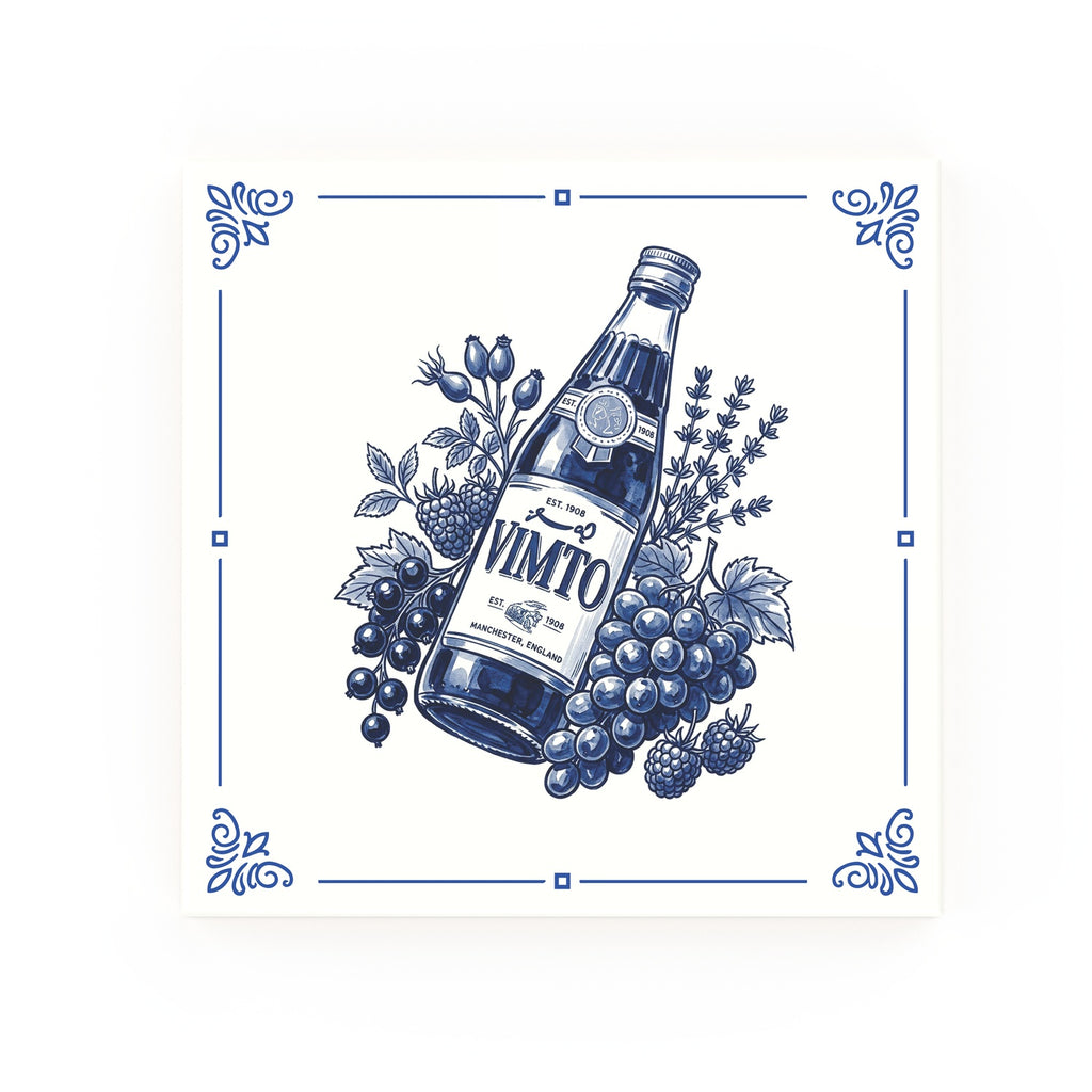 Vimto Delft blue decorative ceramic tile – Classic corner style