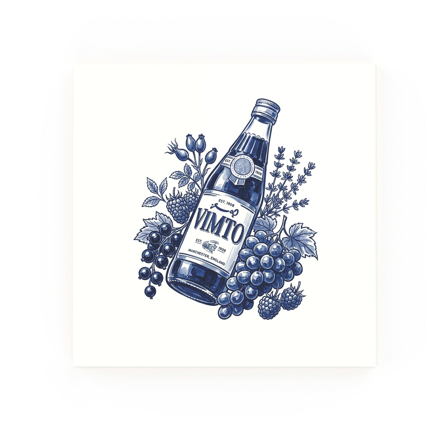 Vimto Delft blue decorative ceramic tile – no corner style