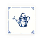 Watering Can Delft blue decorative ceramic tile – Classic corner style