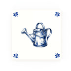 Watering Can Delft blue decorative ceramic tile – Modern corner style