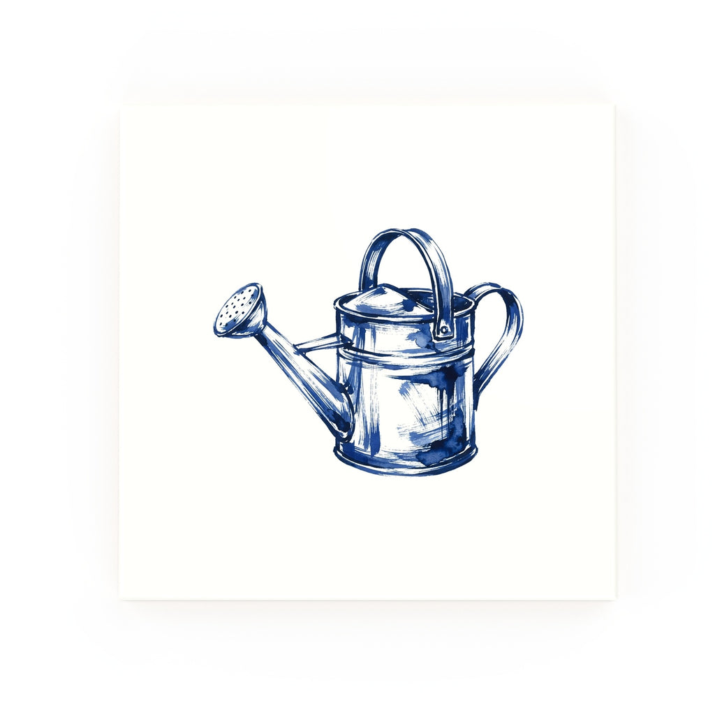 Watering Can Delft blue decorative ceramic tile – no corner style
