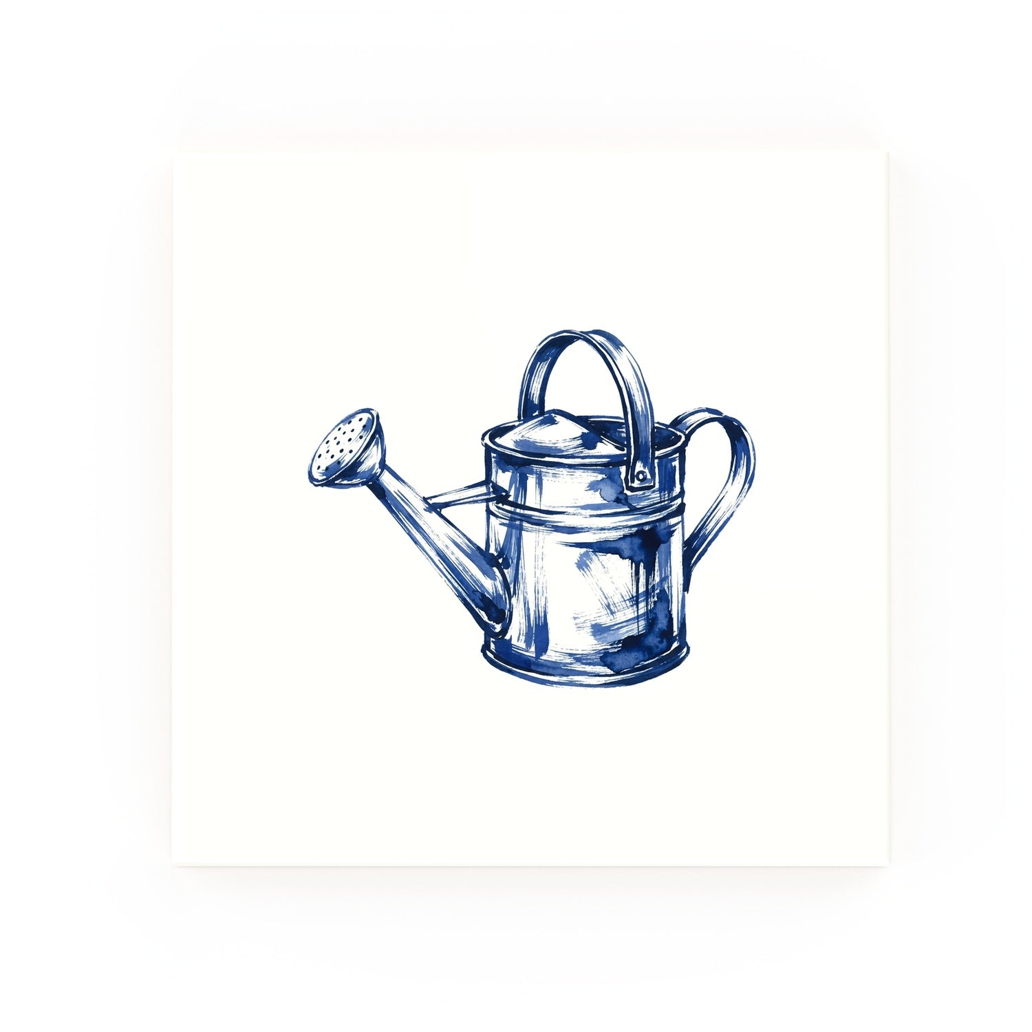 Watering Can Delft blue decorative ceramic tile – no corner style
