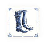 Wellies Delft blue decorative ceramic tile – classic corners