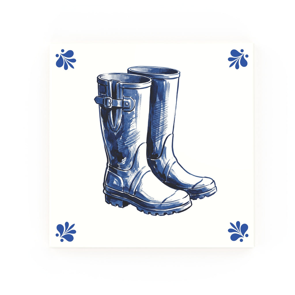 Wellies Delft blue tile – modern rounded corners