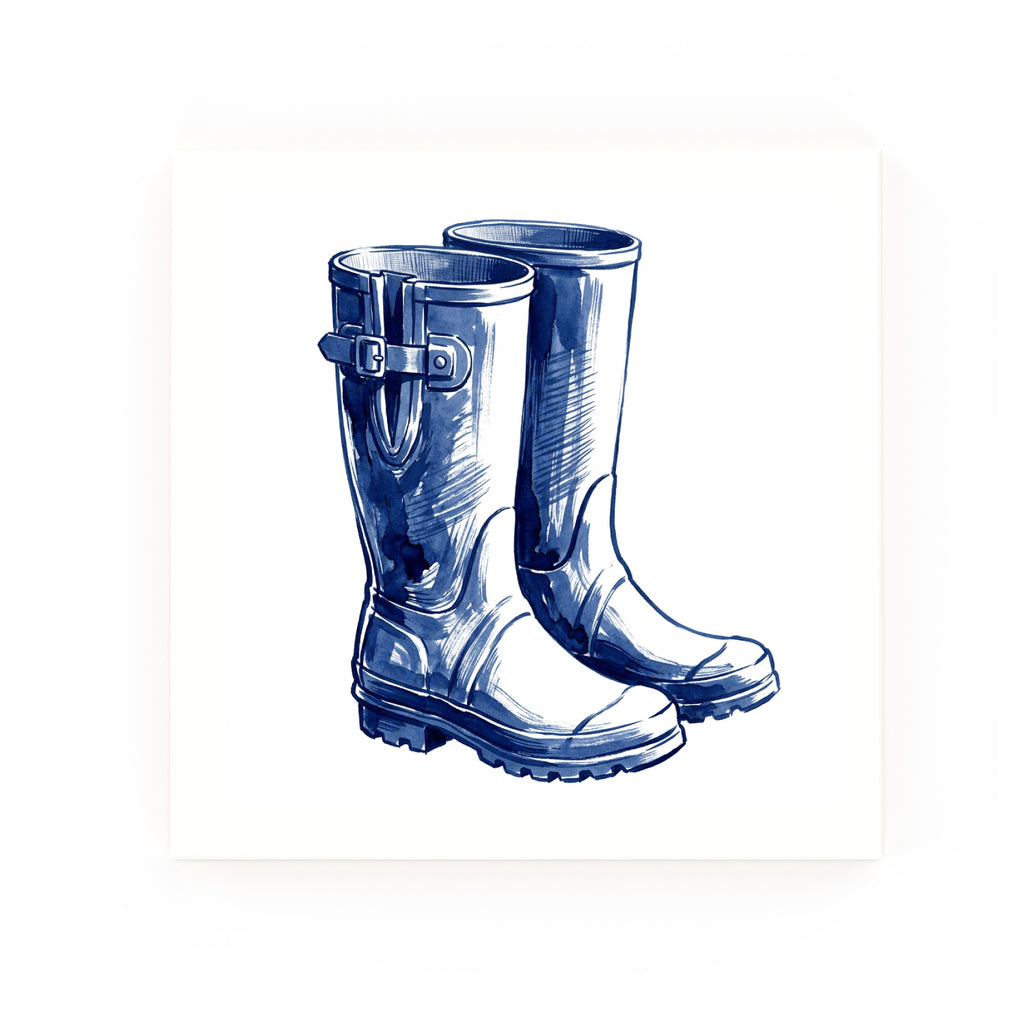 Delft blue ceramic tile no border – Wellies design