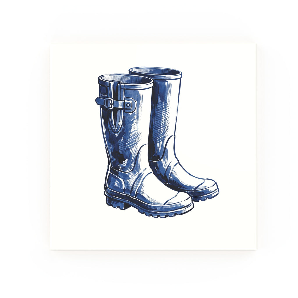Delft blue ceramic tile no border – Wellies design