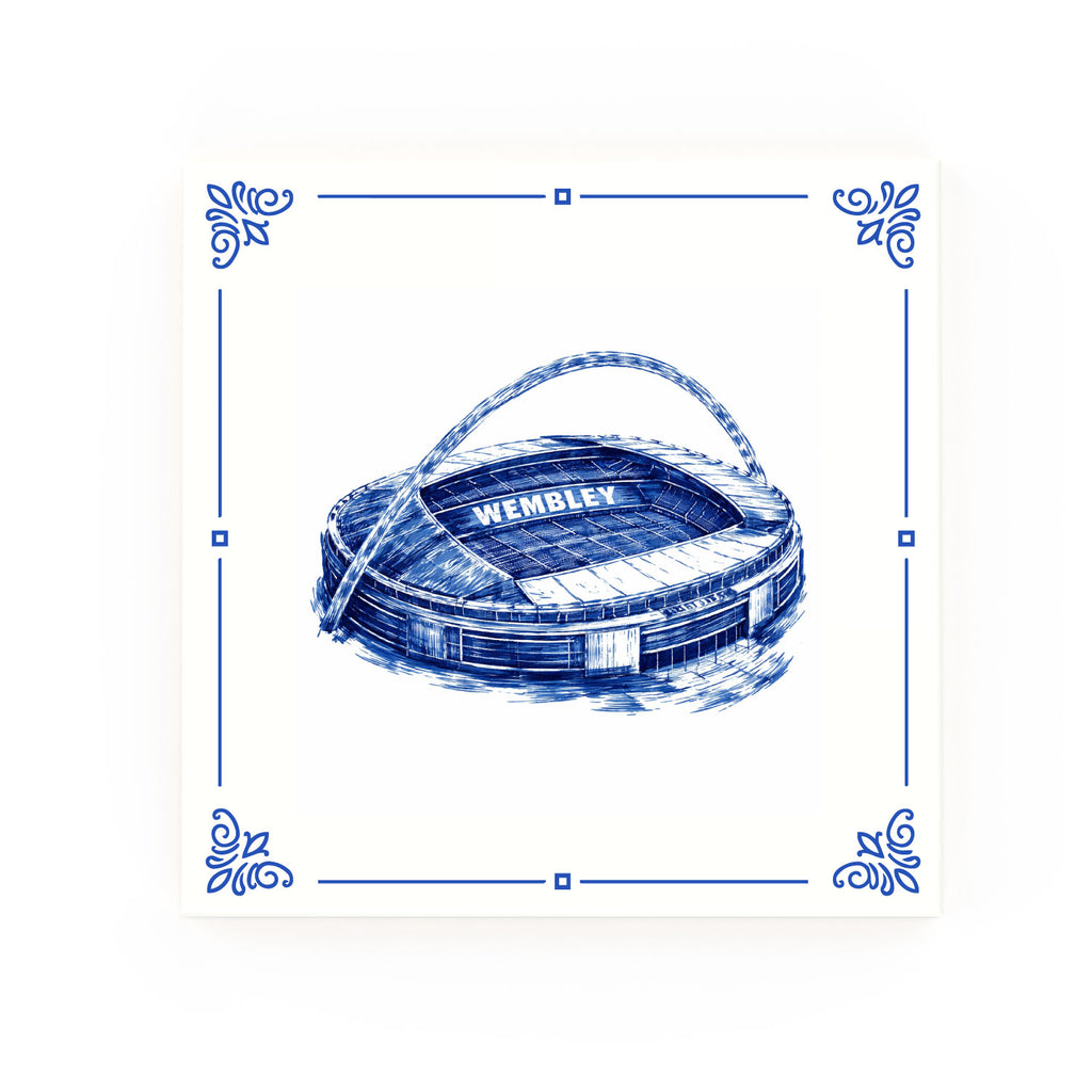Wembley Delft blue decorative ceramic tile – Classic corner style