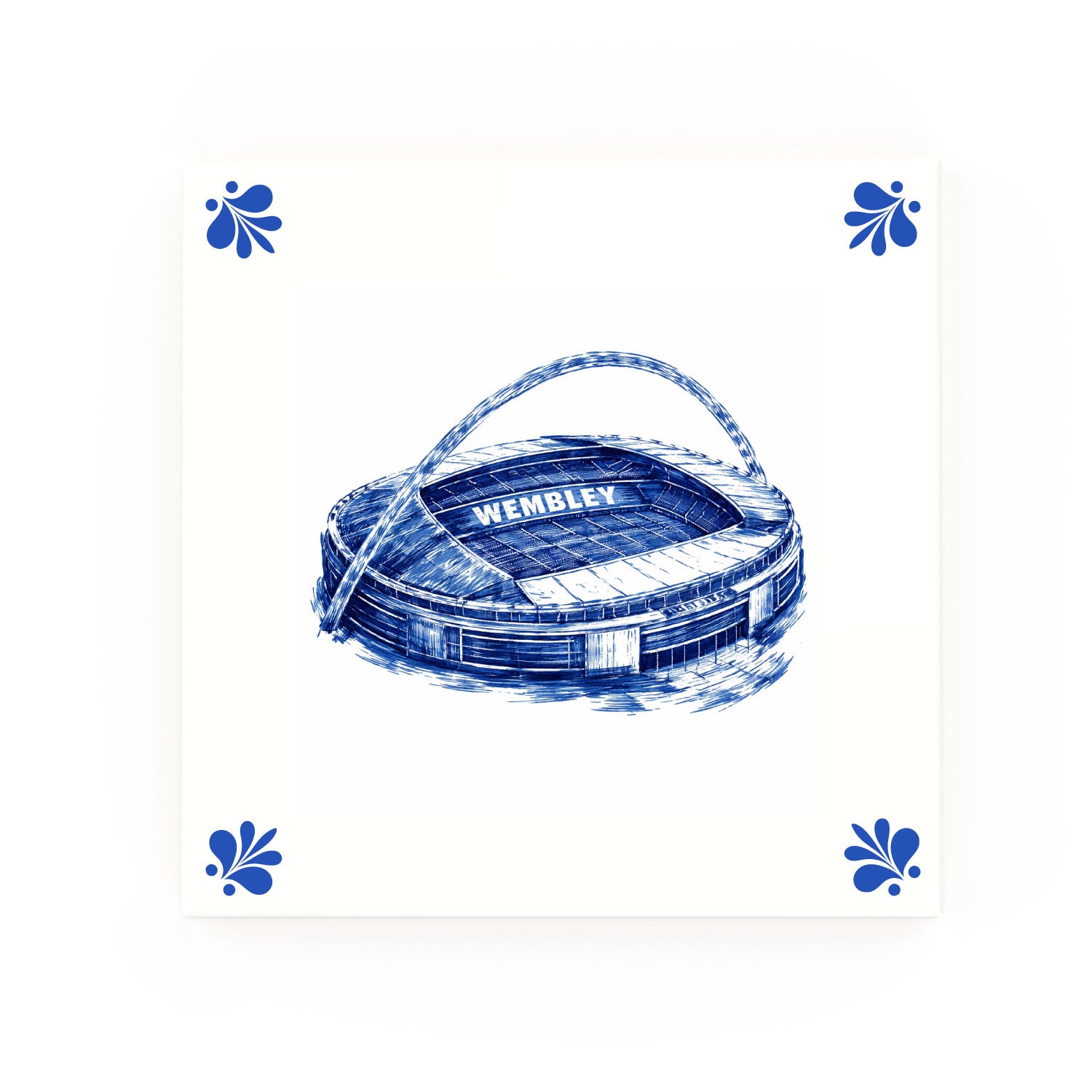 Wembley Delft blue decorative ceramic tile – Modern corner style