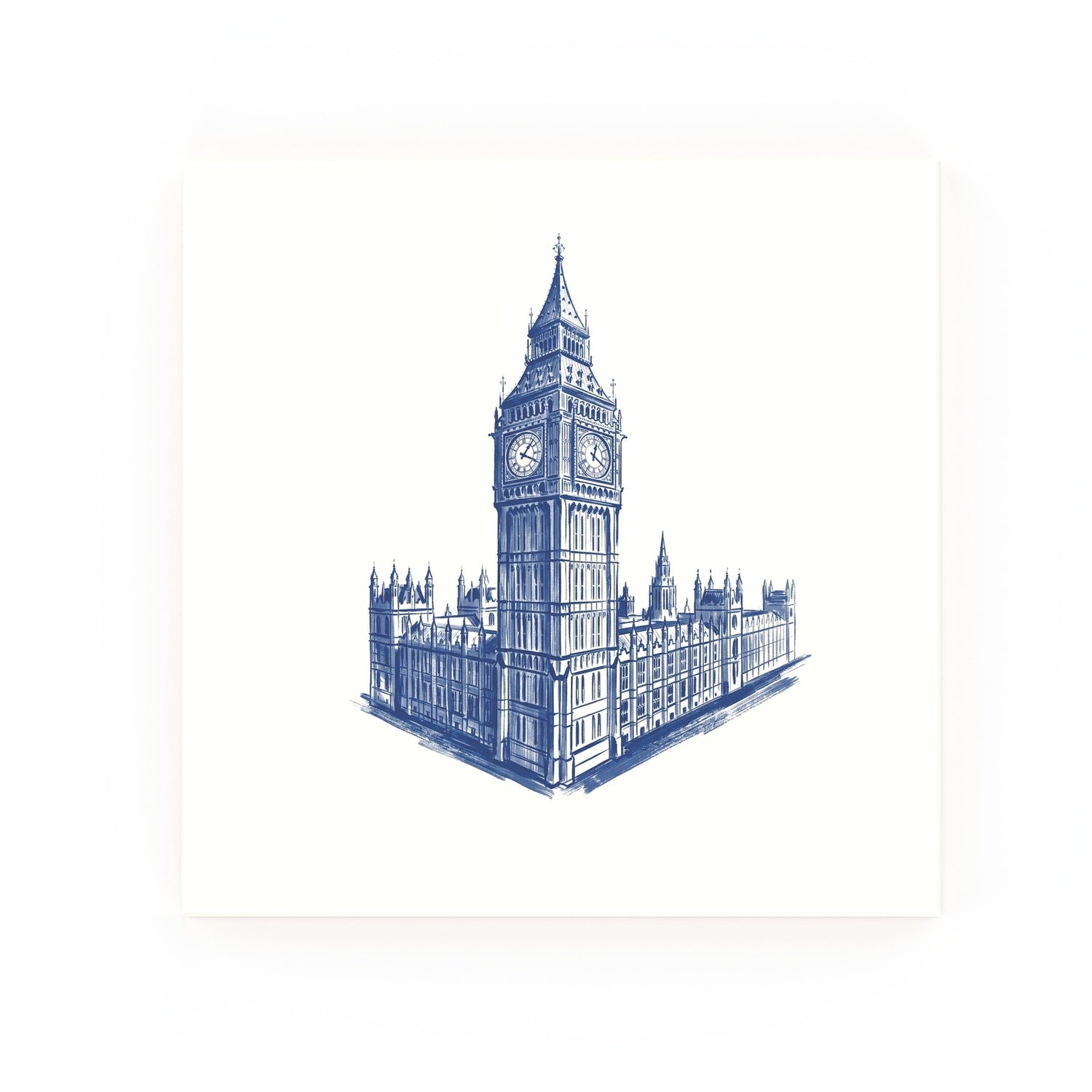 Westminster & Big Ben Delft blue decorative ceramic tile – no corner style