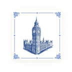 Westminster & Big Ben Delft blue decorative ceramic tile – Classic corner style