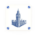 Westminster & Big Ben Delft blue decorative ceramic tile – Modern corner style
