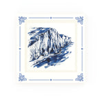 White Cliffs of Dover Delft blue decorative ceramic tile – classic corners