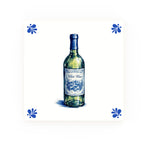 White Wine | Decorative British Ceramic Delft Blue Tile