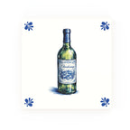 White Wine Delft blue tile – modern rounded corners