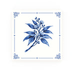 Wild Eucalyptus Delft blue decorative ceramic tile – Classic corner style