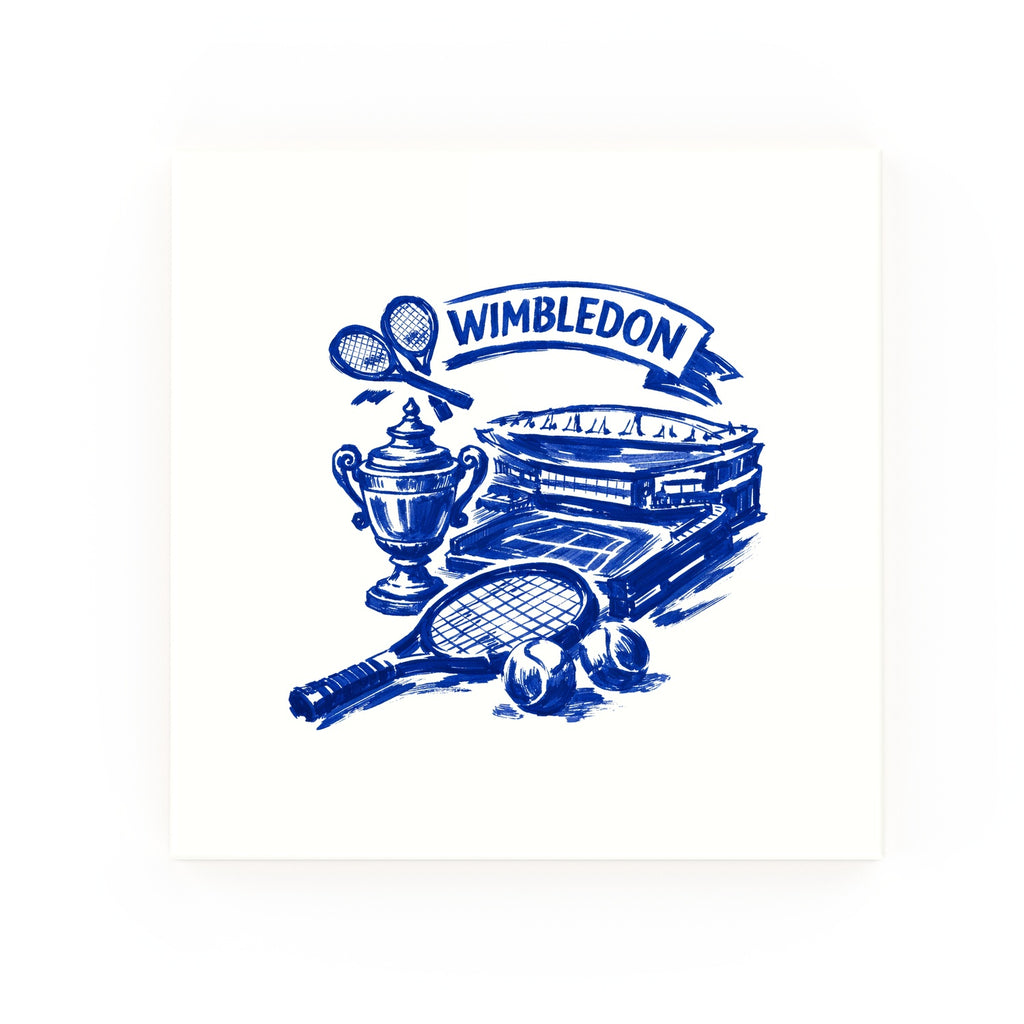 Wimbledon Delft blue decorative ceramic tile – no corner style