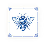 Worker Bee Delft blue decorative ceramic tile – Classic corner style