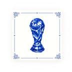 World Cup Trophy Delft blue decorative ceramic tile – Classic corner style