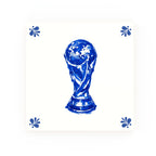 World Cup Trophy Delft blue decorative ceramic tile – Modern corner style