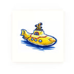 Yellow Submarine decorative Delft blue ceramic tile – No corners