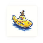 Yellow Submarine decorative Delft blue ceramic tile – No corners