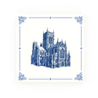 York Minster Delft blue decorative ceramic tile – Classic corner style