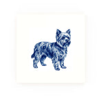 Yorkshire Terrier Delft blue decorative ceramic tile – no corner style