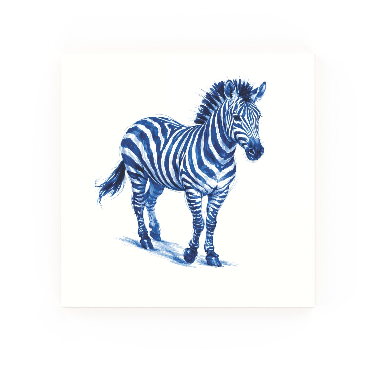 Delft blue ceramic tile no border – Zebra design