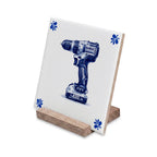 Custom corporate ceramic tile in Delft style made from a logo photo or product image