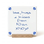 Actual Handwriting | Delft Blue Ceramic Tile