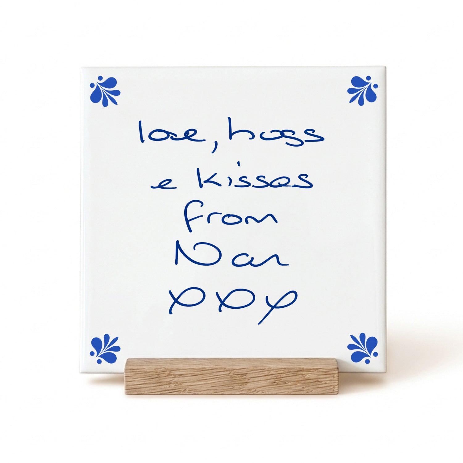 Actual Handwriting | Delft Blue Ceramic Tile