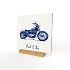 Close-up of custom vehicle ceramic tile with glossy finish