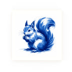 Squirrel Delft blue decorative ceramic tile – no corner style